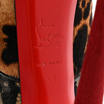 Christian Louboutin Lace Calf Hair Leopard Printed Aeronotoc 160 Ankles Booties 40 7 of 10