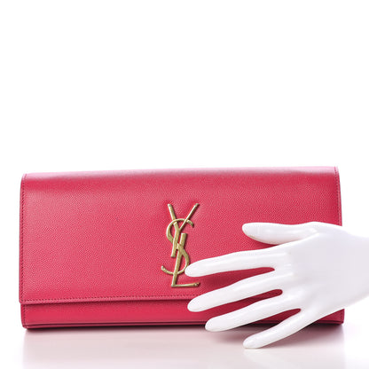 Saint Laurent Grain De Poudre Classic Monogram Cassandre Clutch Lipstick Fuchsia 2 of 9