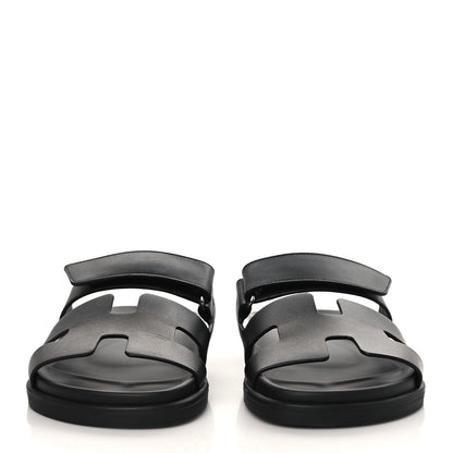 Hermes Calfskin Womens Chypre Sandals 39 Black 3 of 7