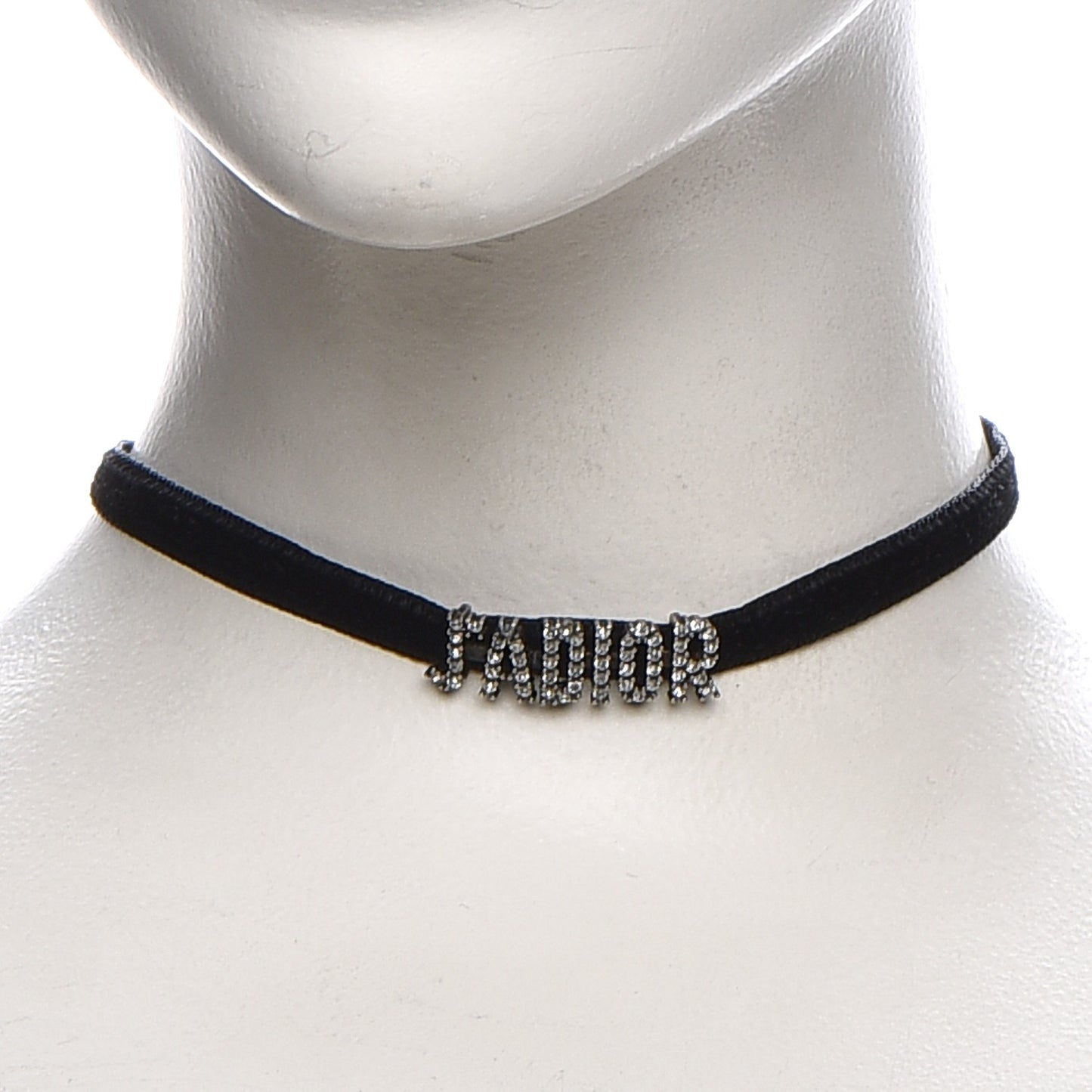 Velvet Crystal J’Adior Choker Necklace Black