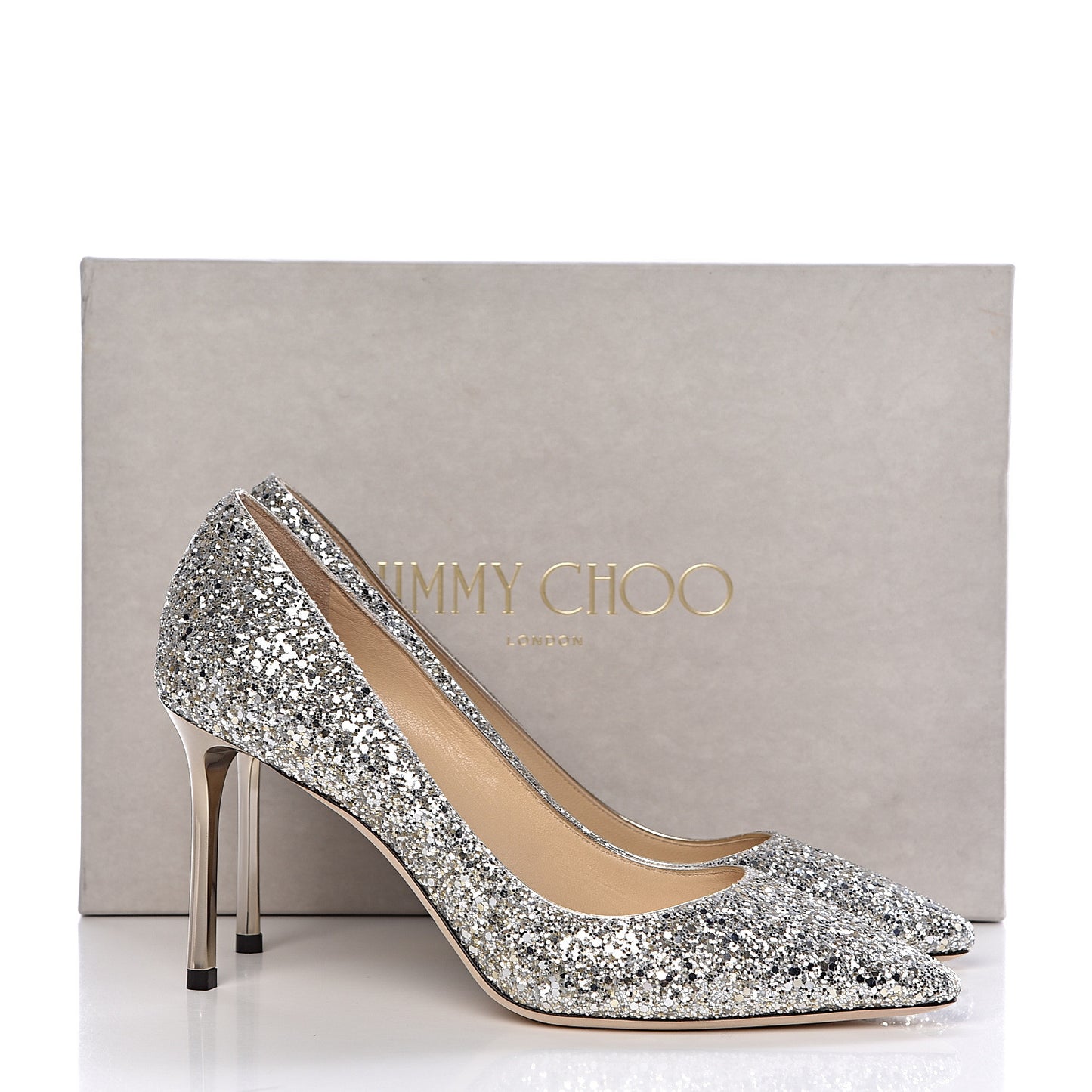 Glitter Pointy Toe Romy 85 Pumps 39 Champagne
