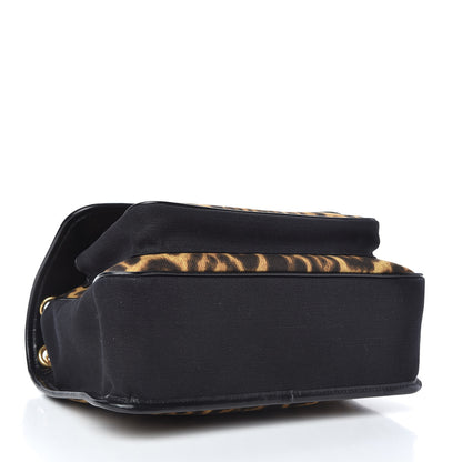 Saint Laurent Smooth Calfskin Canvas Leopard Print Medium Niki Chain Satchel Light Natural 4 of 11