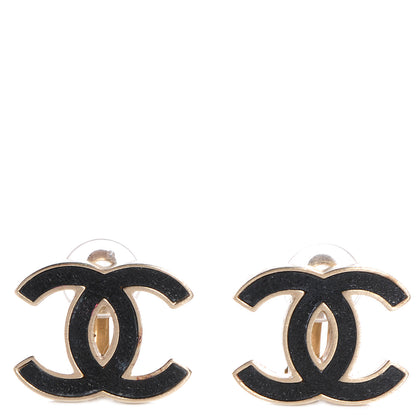Chanel Lambskin CC Clip On Earrings Black 1 of 5