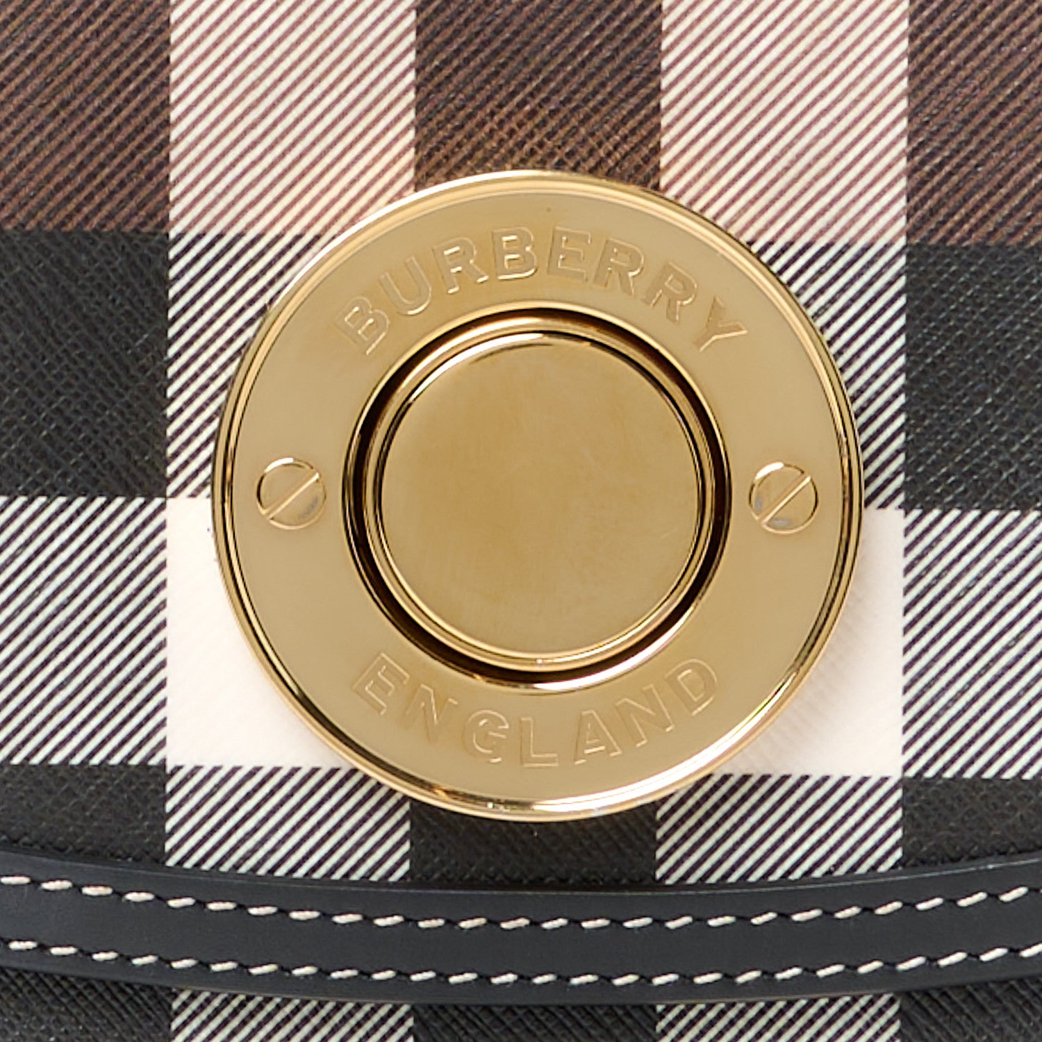 Burberry Calfskin Check Small Elizabeth Bag Brown 8 of 10