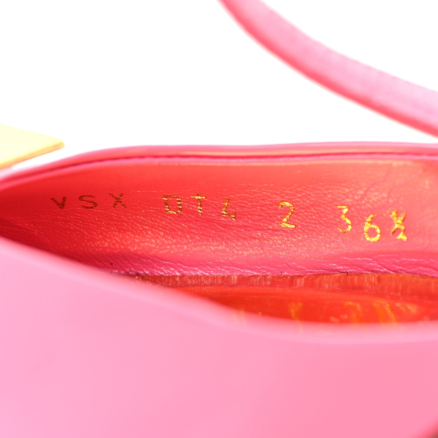 Patent One Stud Ankle Strap 90mm Block Heel Pumps 36.5 Feminine Pink