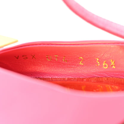 Valentino Garavani Patent One Stud Ankle Strap 90mm Block Heel Pumps 36.5 Feminine Pink 6 of 8