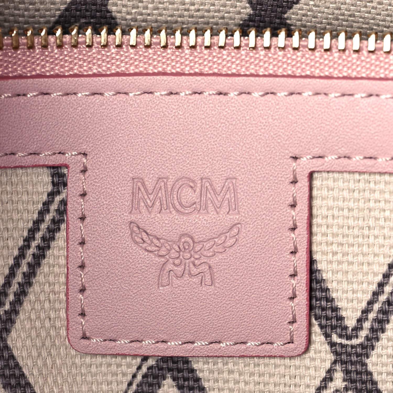 MCM Visetos Toni Shopper Tote Powder Pink 6 of 11