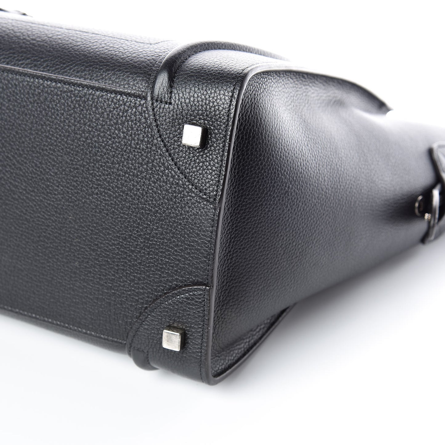 Drummed Calfskin Mini Luggage Black