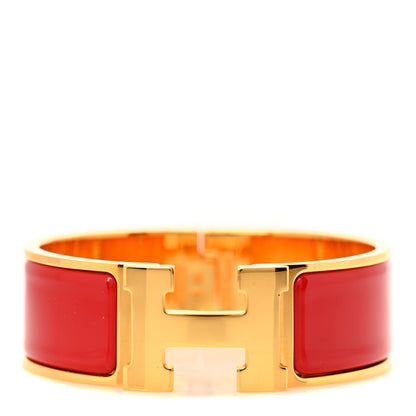 Hermes Enamel Wide Clic Clac H Bracelet GM Red 1 of 4