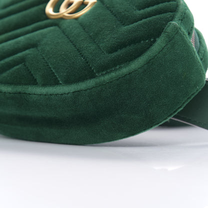 Gucci Velvet Matelasse GG Marmont Belt Bag 95 38 Green 10 of 12