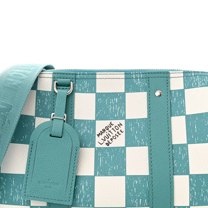 Louis Vuitton Calfskin Damier City Keepall Teal 7 of 9