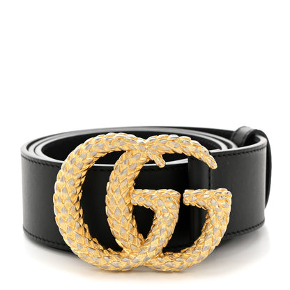Gucci Moon Calfskin Scales Double G 40mm Belt 85 34 Black 1 of 5