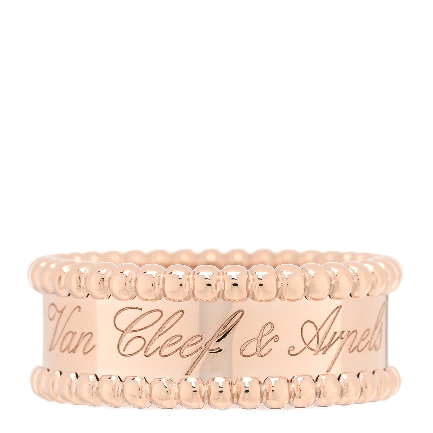 Van Cleef & Arpels 18K Rose Gold Perlee Signature Ring 52 6 1 of 5