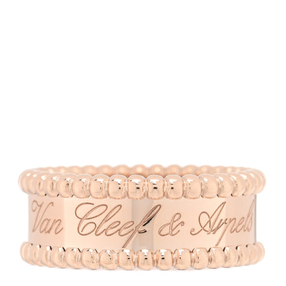 Van Cleef & Arpels 18K Rose Gold Perlee Signature Ring 52 6 1 of 5