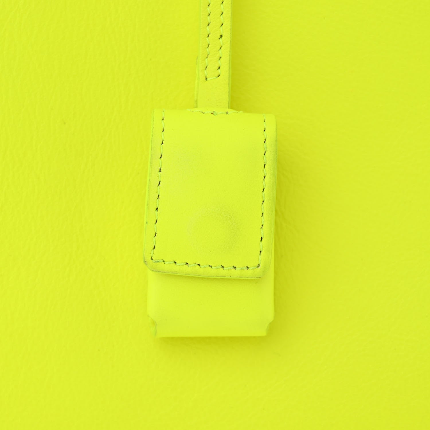Saint Laurent Calfskin Small Sac De Jour Bag Neon Yellow 20 of 22