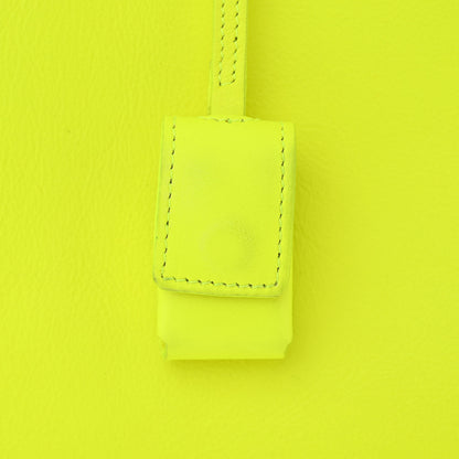 Saint Laurent Calfskin Small Sac De Jour Bag Neon Yellow 20 of 22