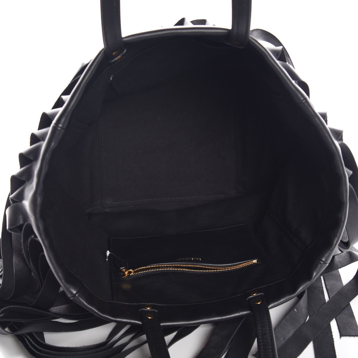 Calfskin Fringe Laundry Cabas Black