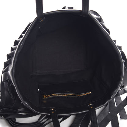 Balenciaga Calfskin Fringe Laundry Cabas Black 5 of 10