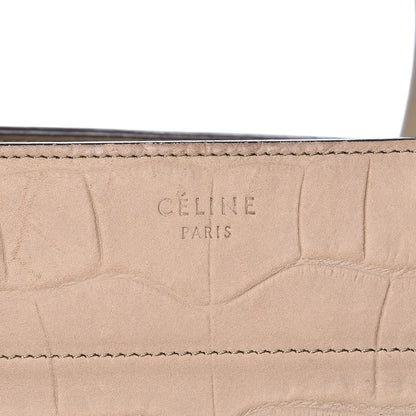 Celine Crocodile Embossed Nubuck Medium Phantom Luggage Beige 6 of 15