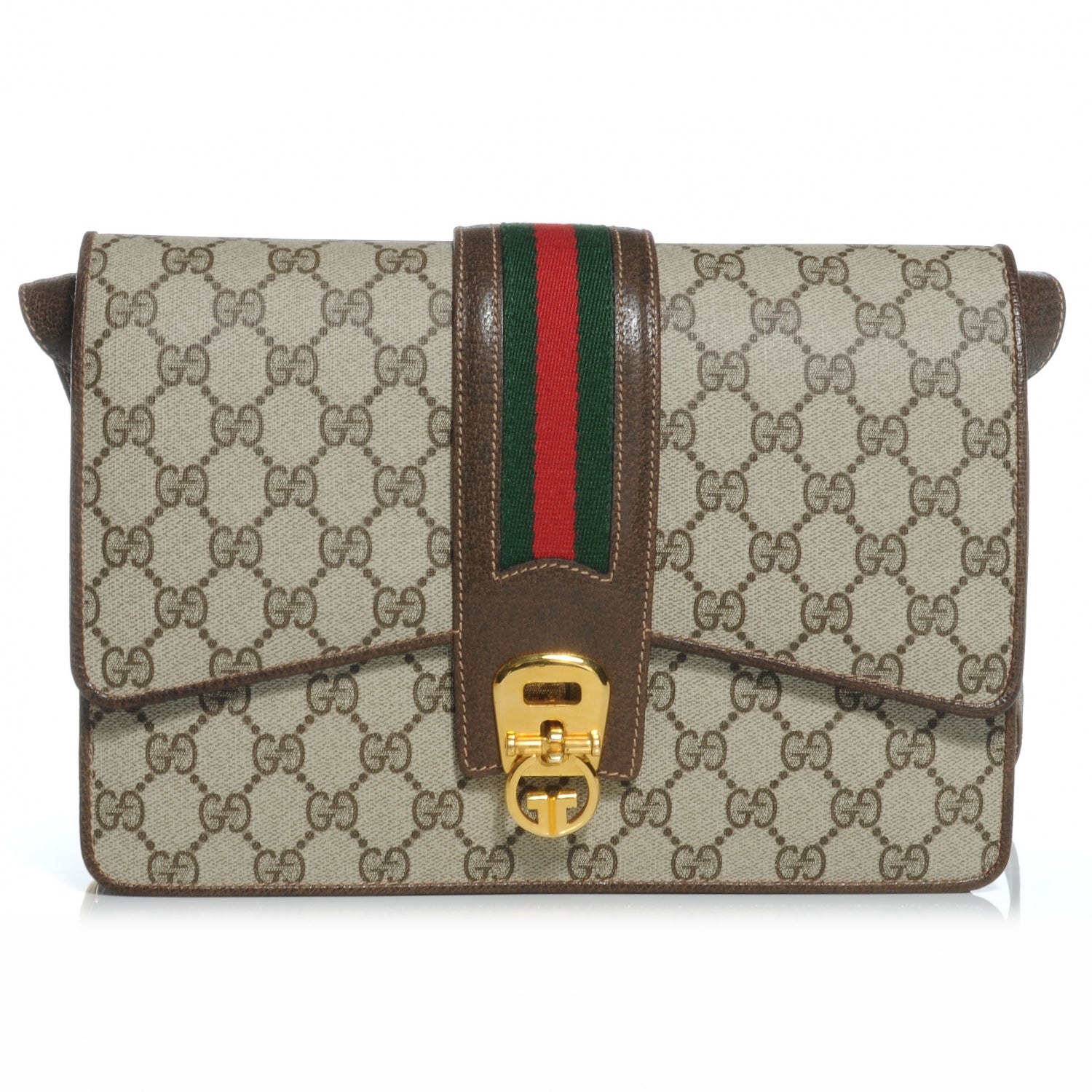Gucci Monogram Web Shoulder Bag Brown 1 of 6