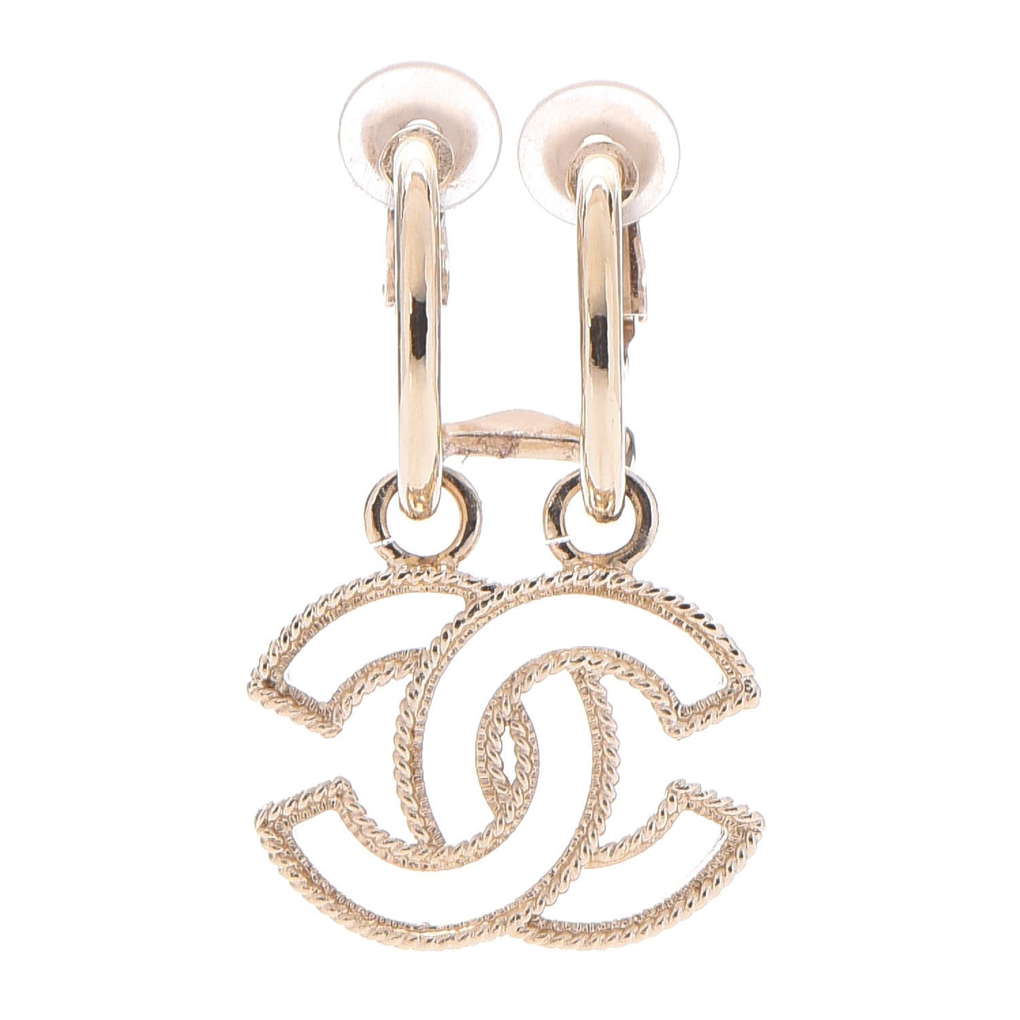 CC Dangle Clip On Earring Gold