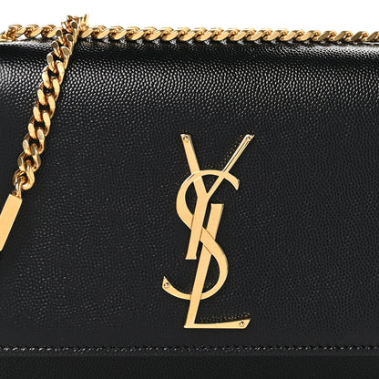 Saint Laurent Grain De Poudre Small Monogram Kate Satchel Black 8 of 10