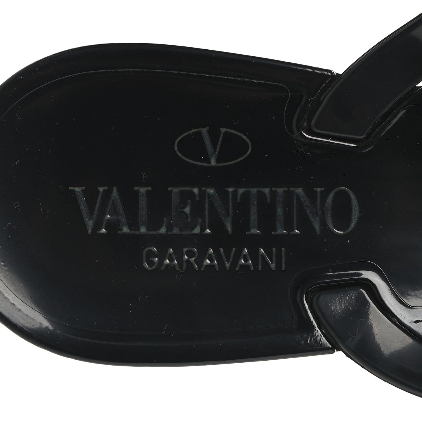 PVC Jelly Rockstud Bow Thong Sandals 38 Black