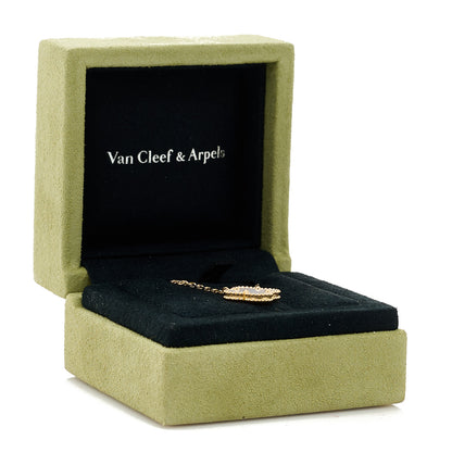 Van Cleef & Arpels 18K Yellow Gold Mother of Pearl Vintage Alhambra Pendant Necklace 6 of 6