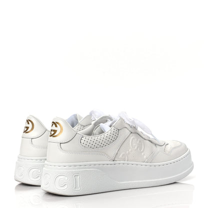 Gucci Calfskin GG Tennis Embossed Perforated Womens Platform 55mm Sneakers 39 Great White 4 of 9