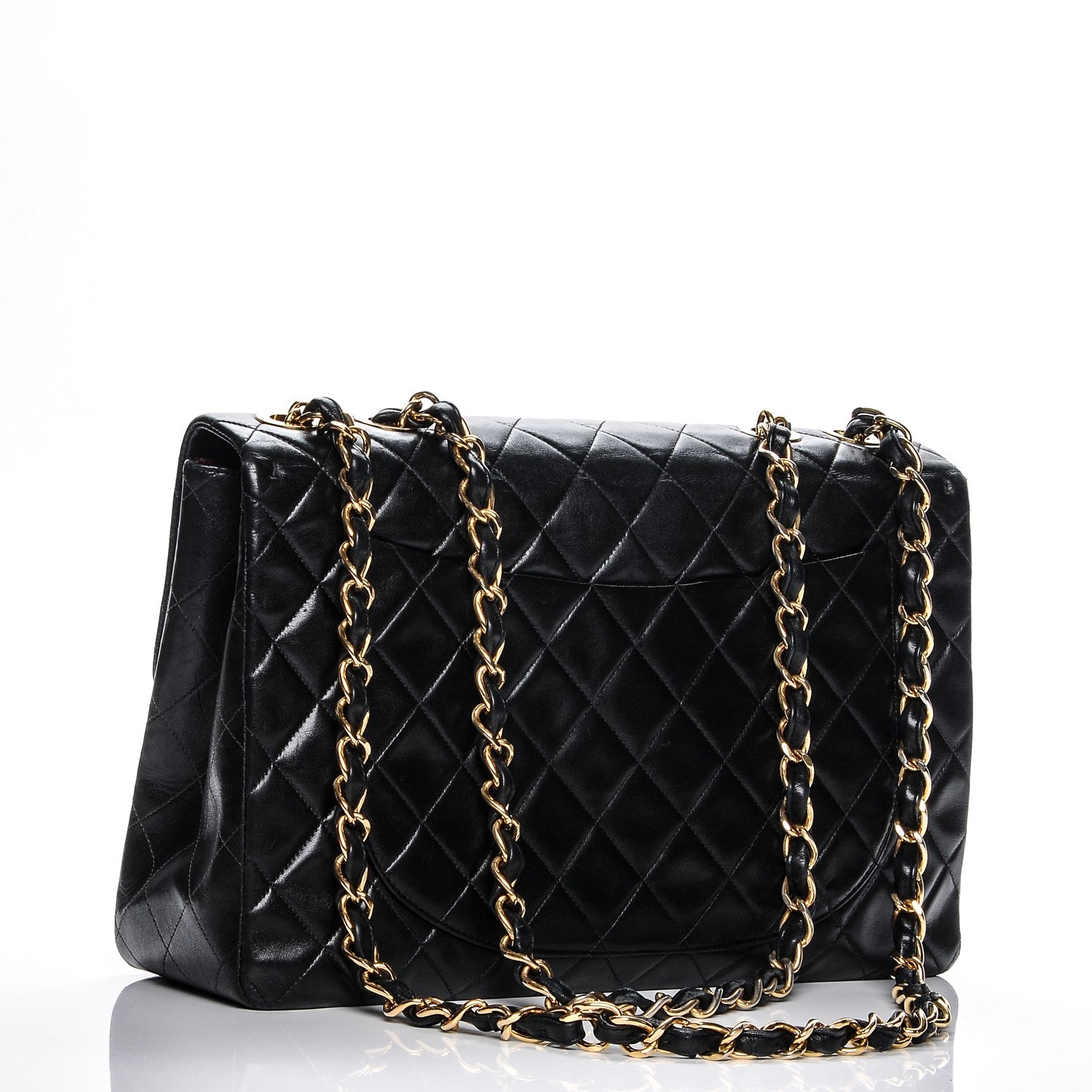 Chanel Lambskin Quilted XL Jumbo Single Flap Black 3 of 10