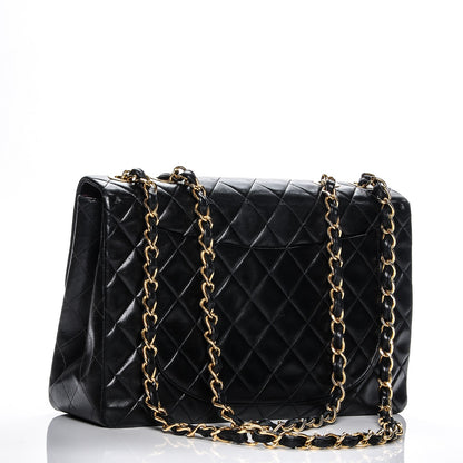 Chanel Lambskin Quilted XL Jumbo Single Flap Black 3 of 10