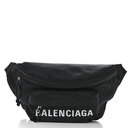 Balenciaga Sport Nylon Logo Embroidered Wheel Beltpack Black 1 of 10