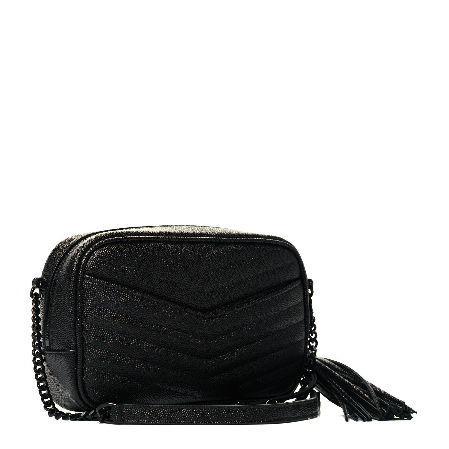 Saint Laurent Grain De Poudre Matelasse Monogram Mini Lou Camera Bag Black 3 of 10