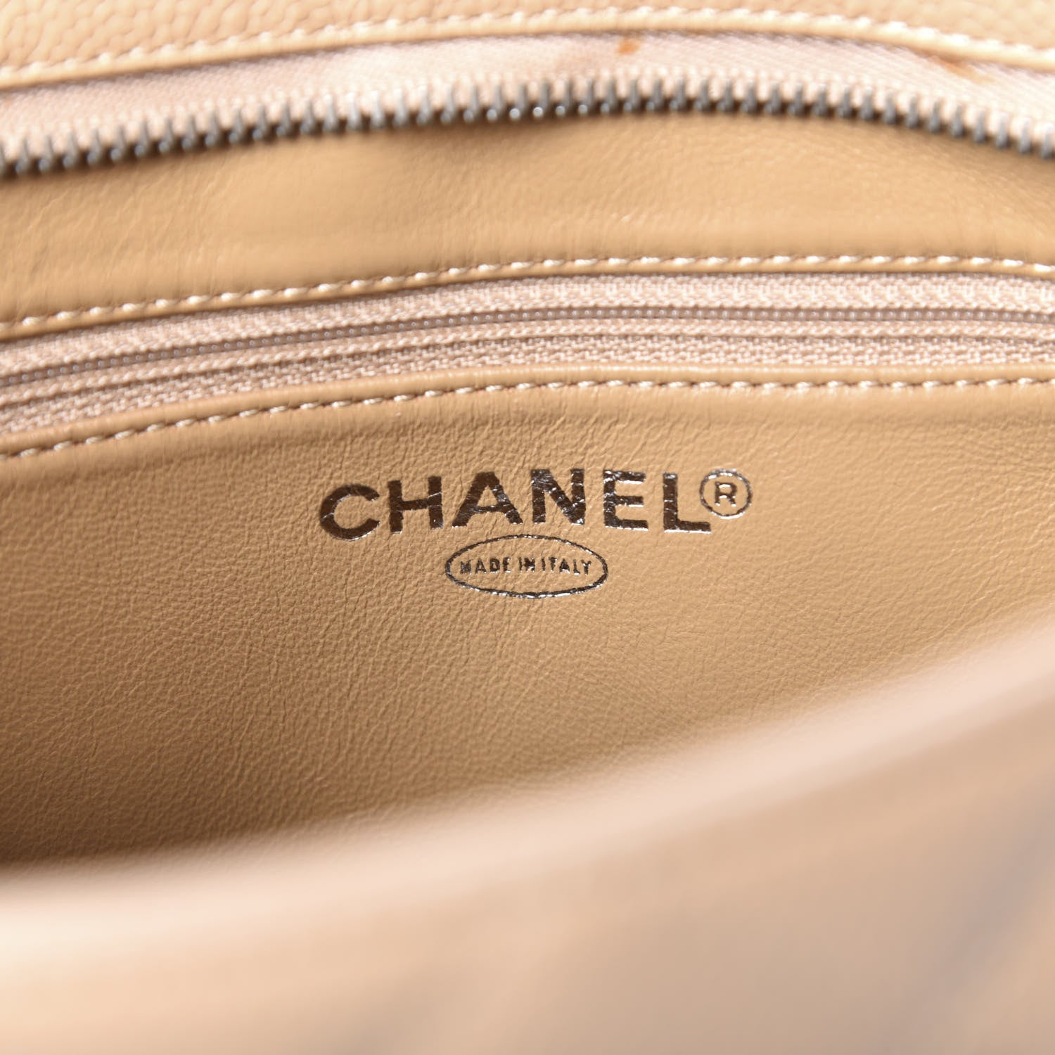 Chanel Caviar Quilted Medallion Tote Beige 9 of 12
