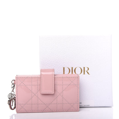 Christian Dior Patent Cannage Lady Dior 5-Gusset Card Holder Rose Clair 8 of 8
