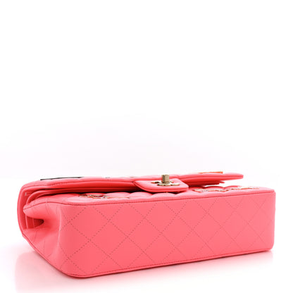 Chanel Lambskin Quilted Medium Hollywood Charms Double Flap Coral Pink 4 of 11