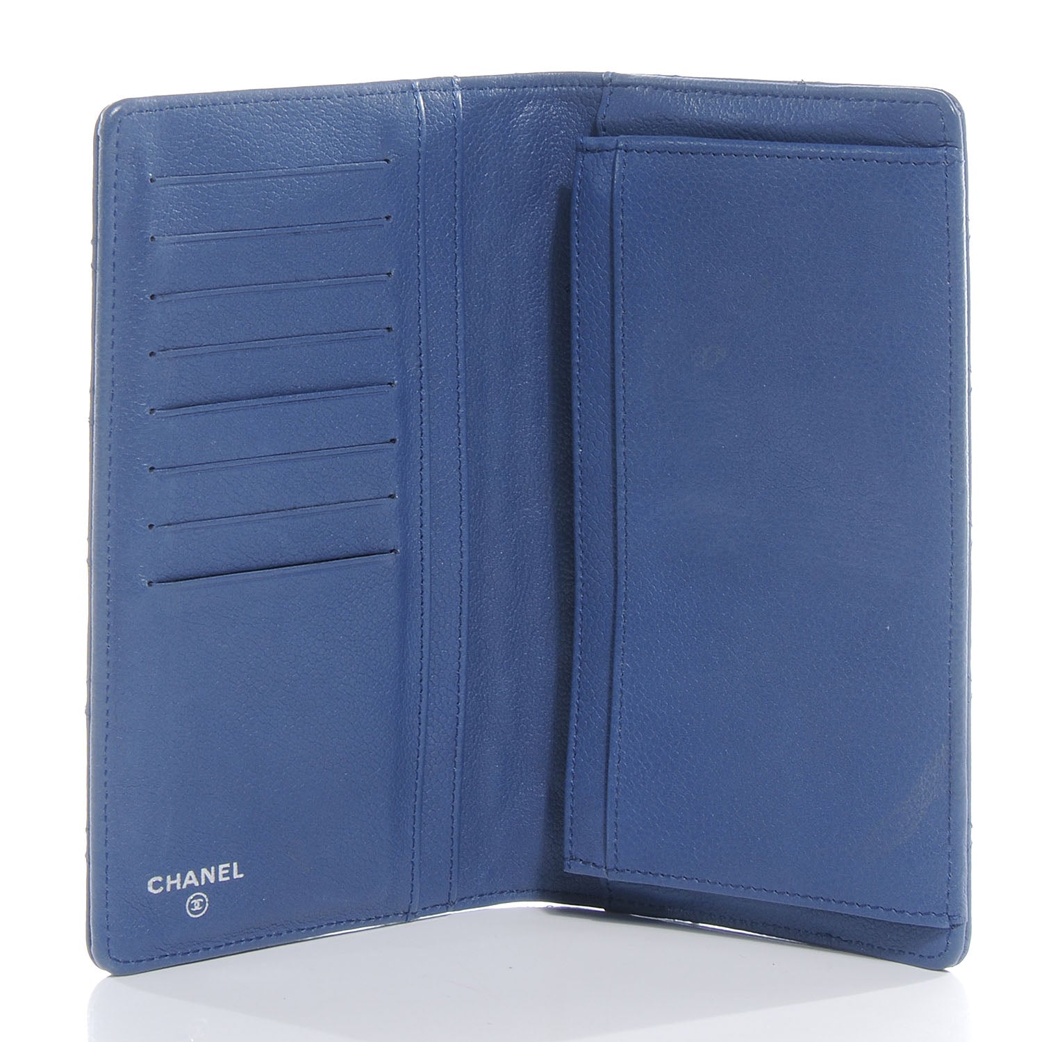 Chanel Washed Caviar Quilted Yen Wallet Blue Roi 6 of 8