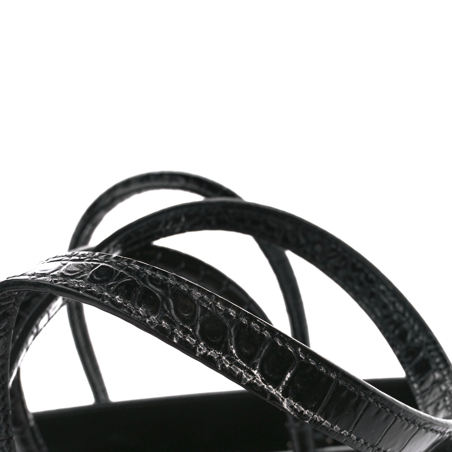 Calfskin Crocodile Embossed Baby Sac De Jour Black