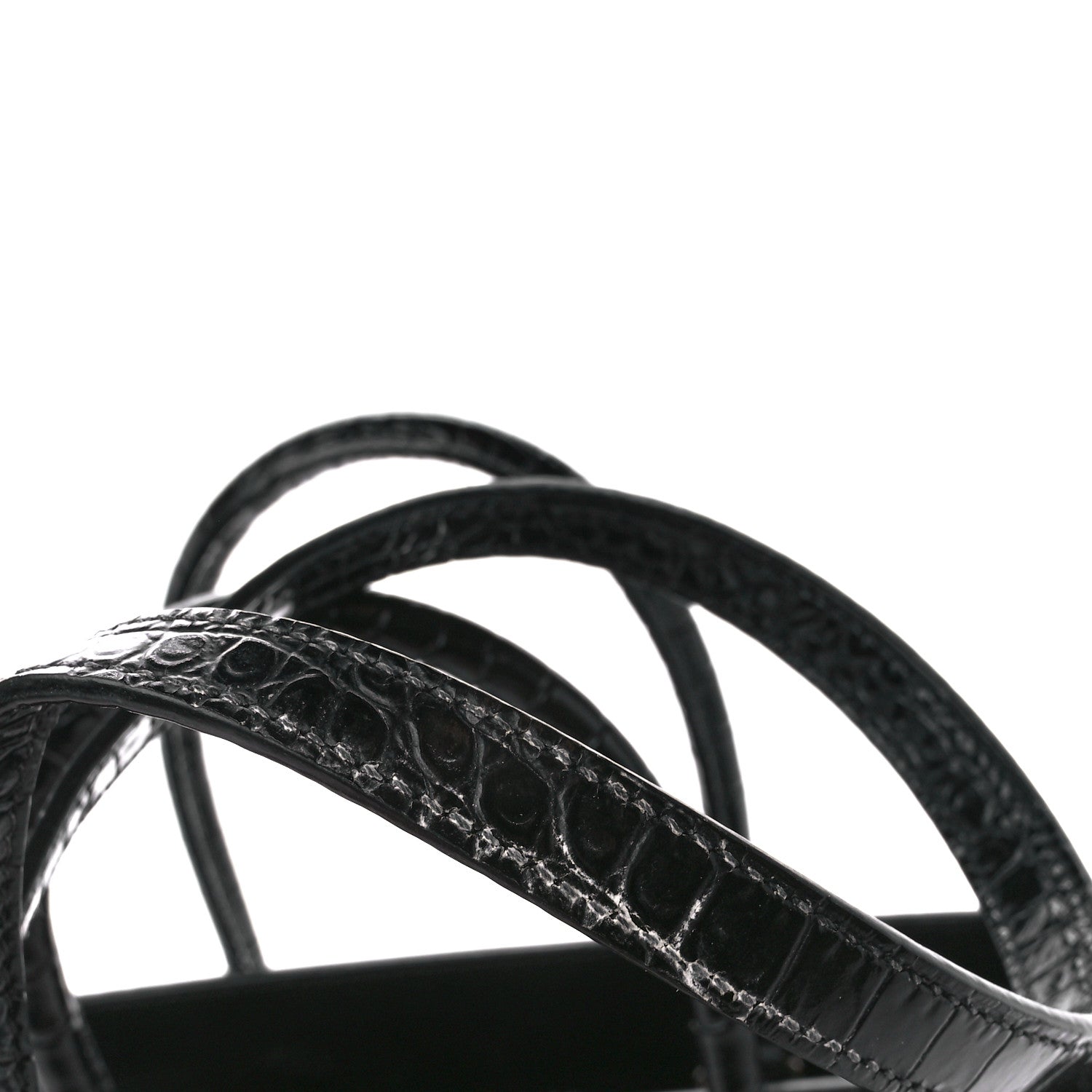 Saint Laurent Calfskin Crocodile Embossed Baby Sac De Jour Black 12 of 12