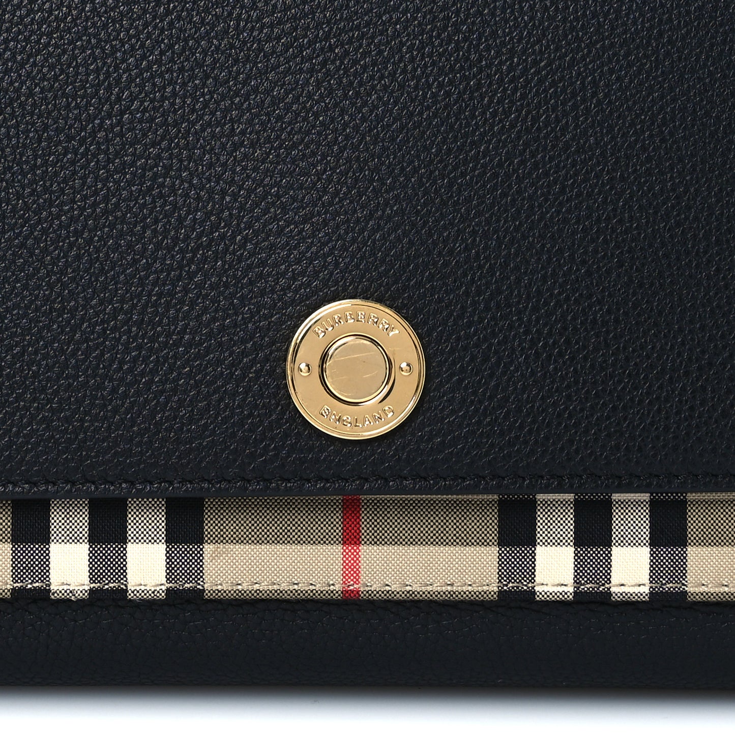 Coated Canvas Calfskin Vintage Check Medium Note Crossbody Bag Black