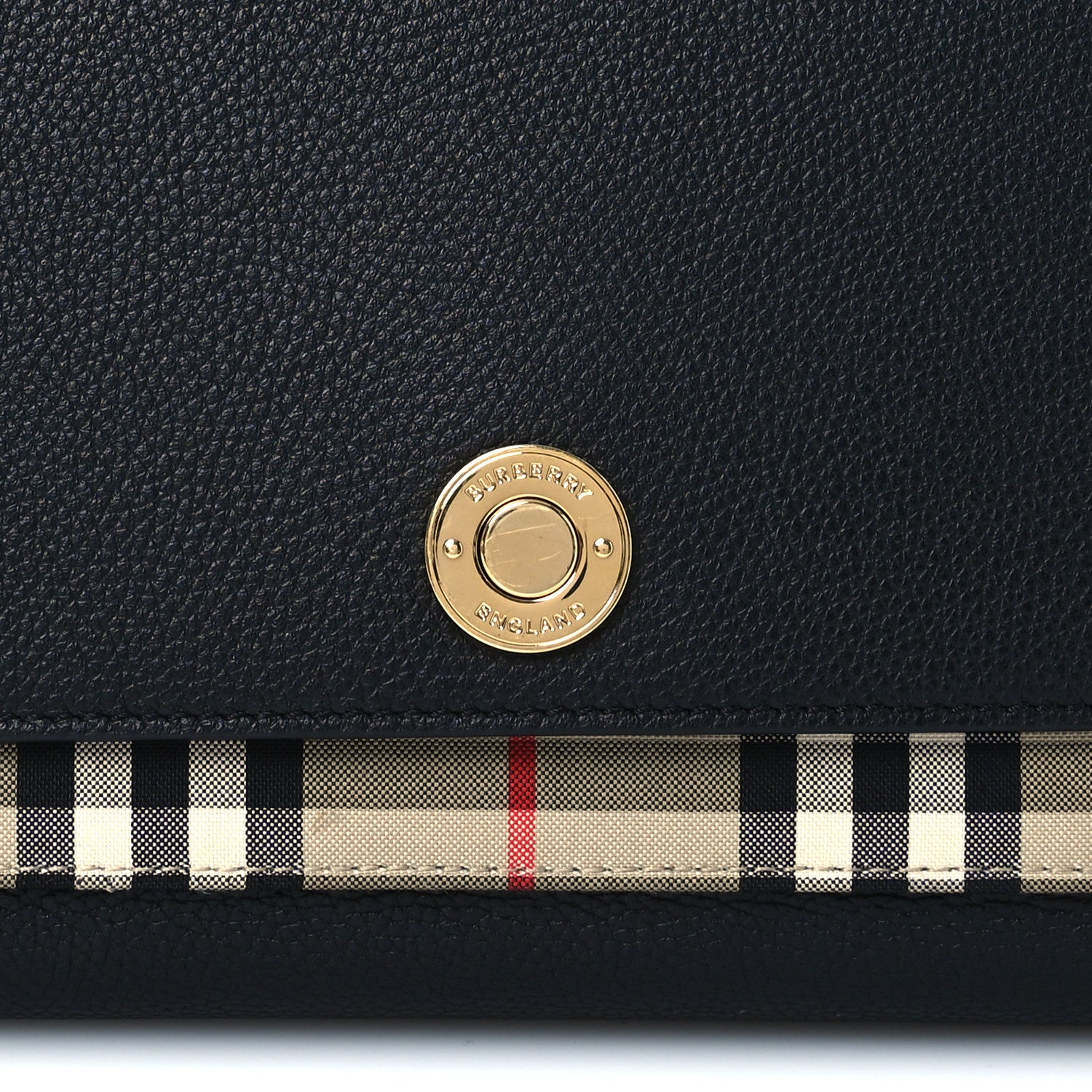 Burberry Coated Canvas Calfskin Vintage Check Medium Note Crossbody Bag Black 9 of 13