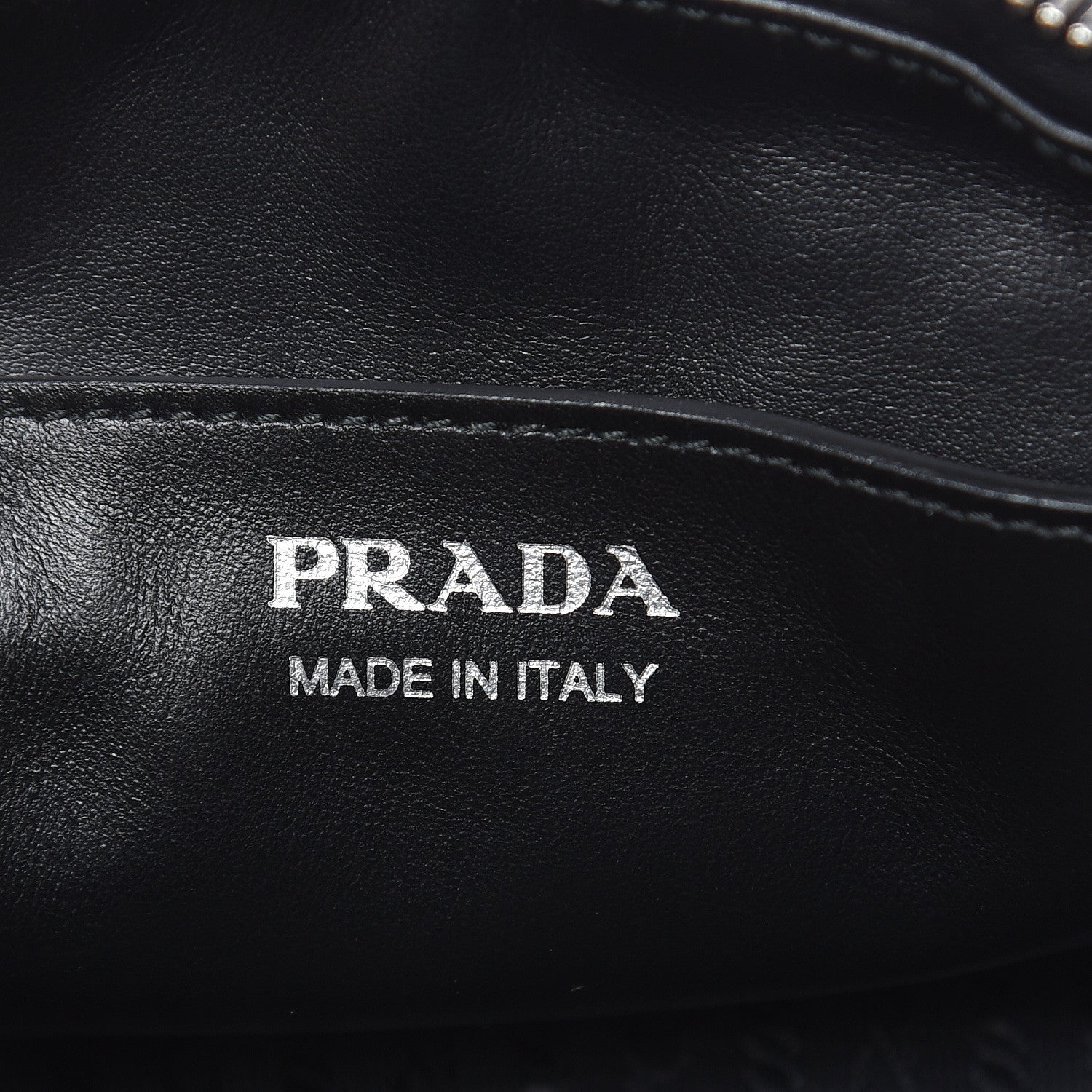 Prada Soft Calfskin Impunture Diagramme Belt Bag Black 7 of 9