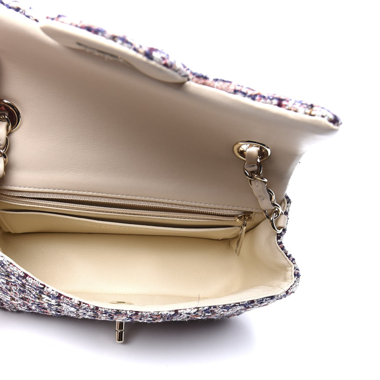 Tweed Quilted Mini Rectangular Flap Pink