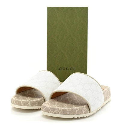 Gucci GG Supreme Monogram Demetra Mens Slide Sandals 11 White Mystic White 10 of 10