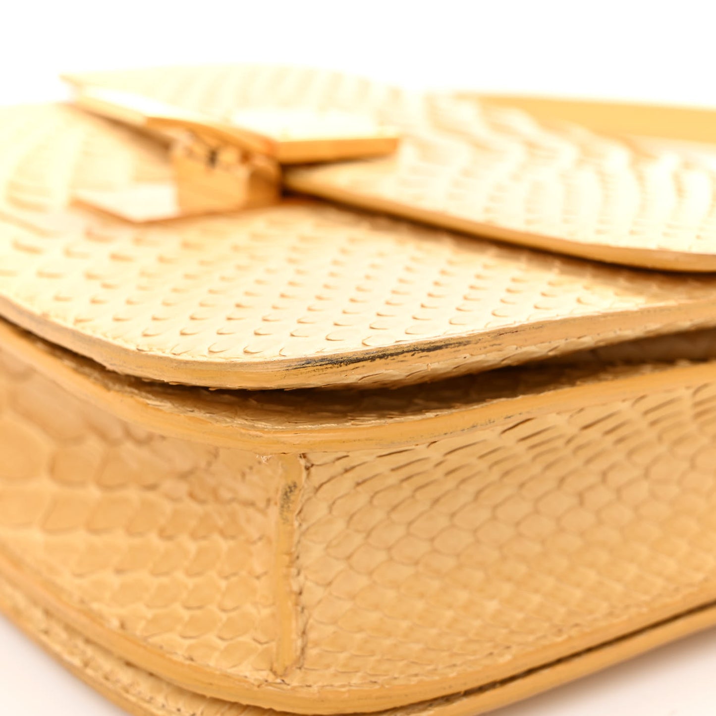 Snakeskin Medium Classic Box Yellow
