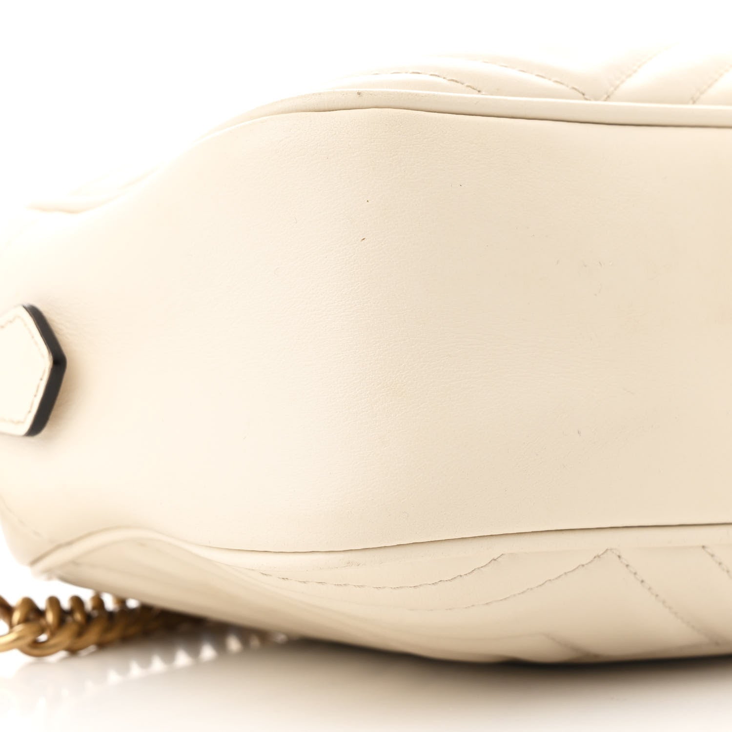 Gucci Calfskin Matelasse Small GG Marmont Chain Shoulder Bag White 9 of 12