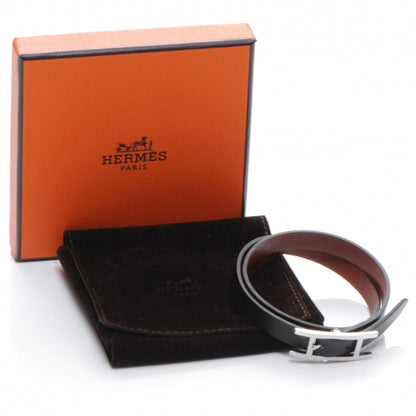 Hermes Chamonix Hapi 3 MM Triple Tour Wrap Bracelet MM Black 6 of 6