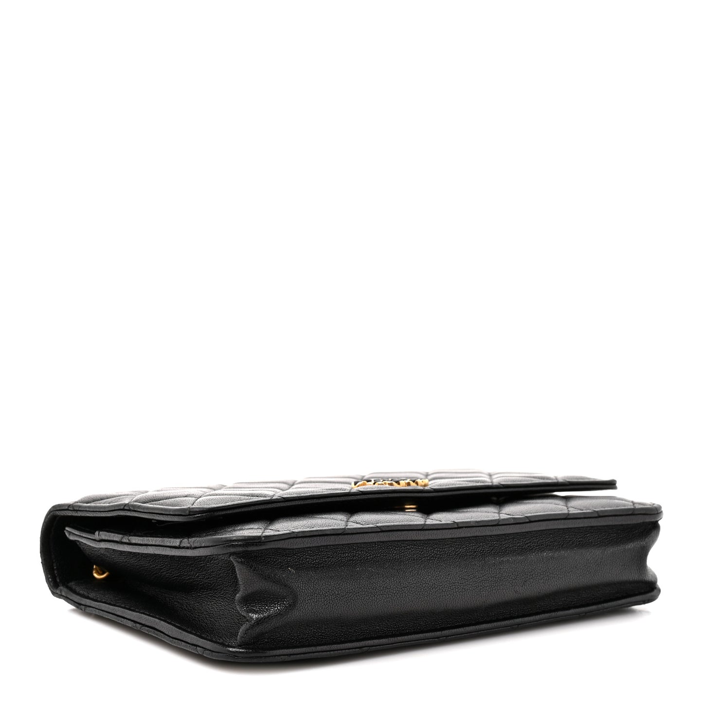 Lambskin Quilted Infinity Wallet On Chain WOC Black