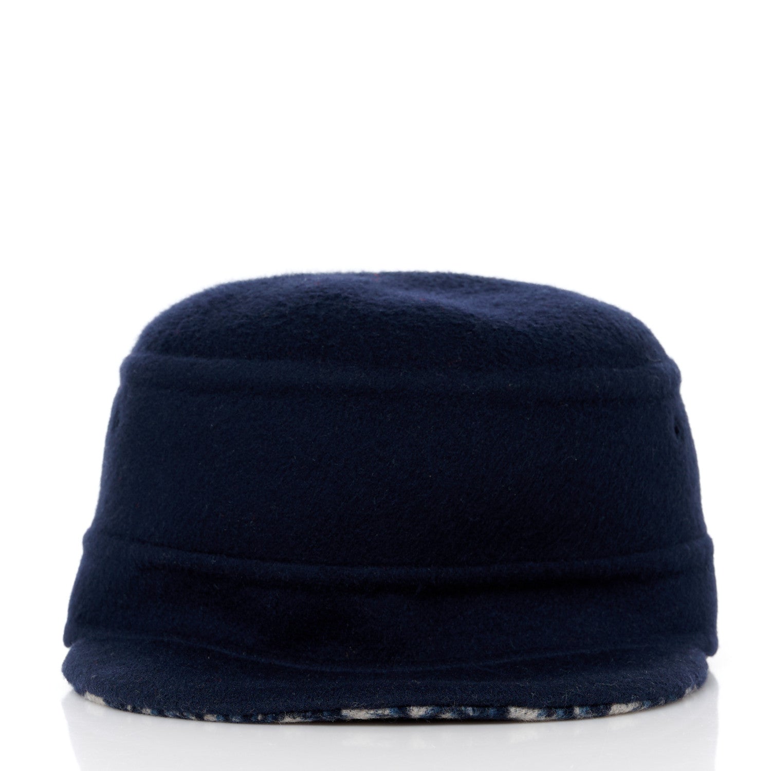 Christian Dior Wool Oblique Reversible Chic Military Cap 57 Blue
