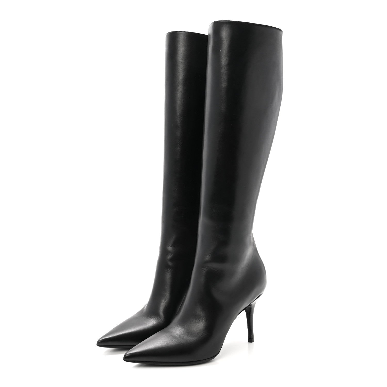 Christian Dior Calfskin Cherie Pointy Toe Tall Boots 37 Black 4 of 9